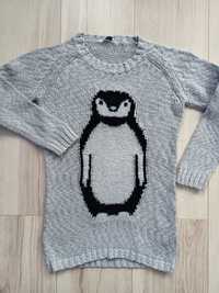 Cubus ciepły sweter z pingwinkiem bdb rozm. 122 / 128