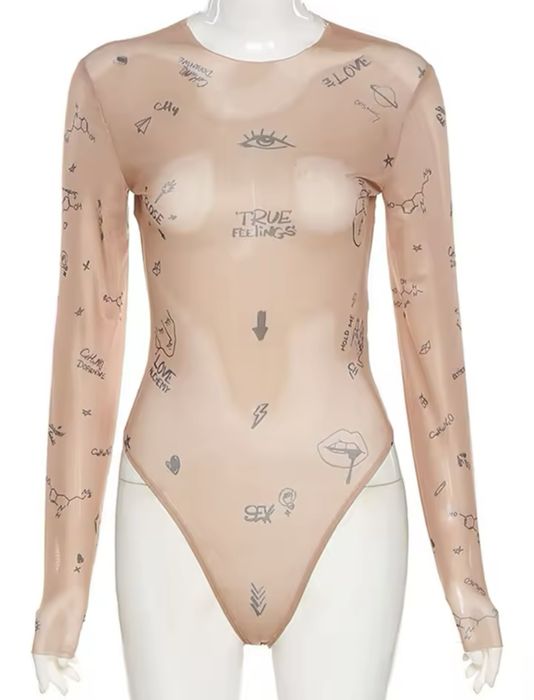 облягаючий суцільний топ Жіночі боді з довгими рукавами