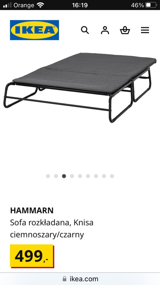 Sofa rozkladana Ikea Hammarn kanapa tapczan
