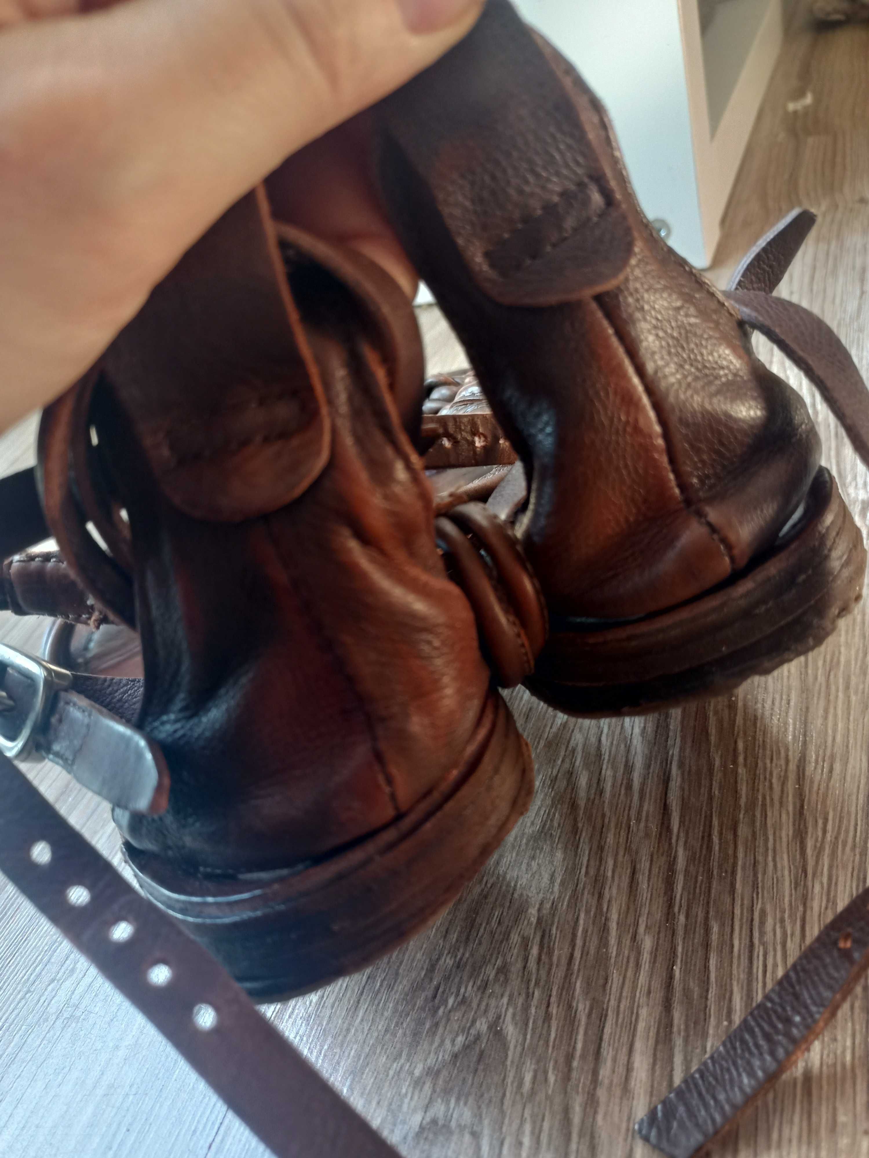 Buty sandały japonki A.S.98 skórzane rzemyki rzemienie