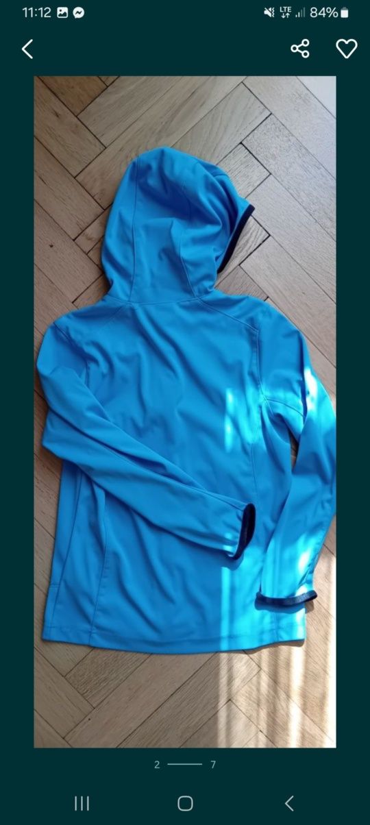 Kurtka softshell z kapturem chłopięca Quechua, rozmiar 133/142