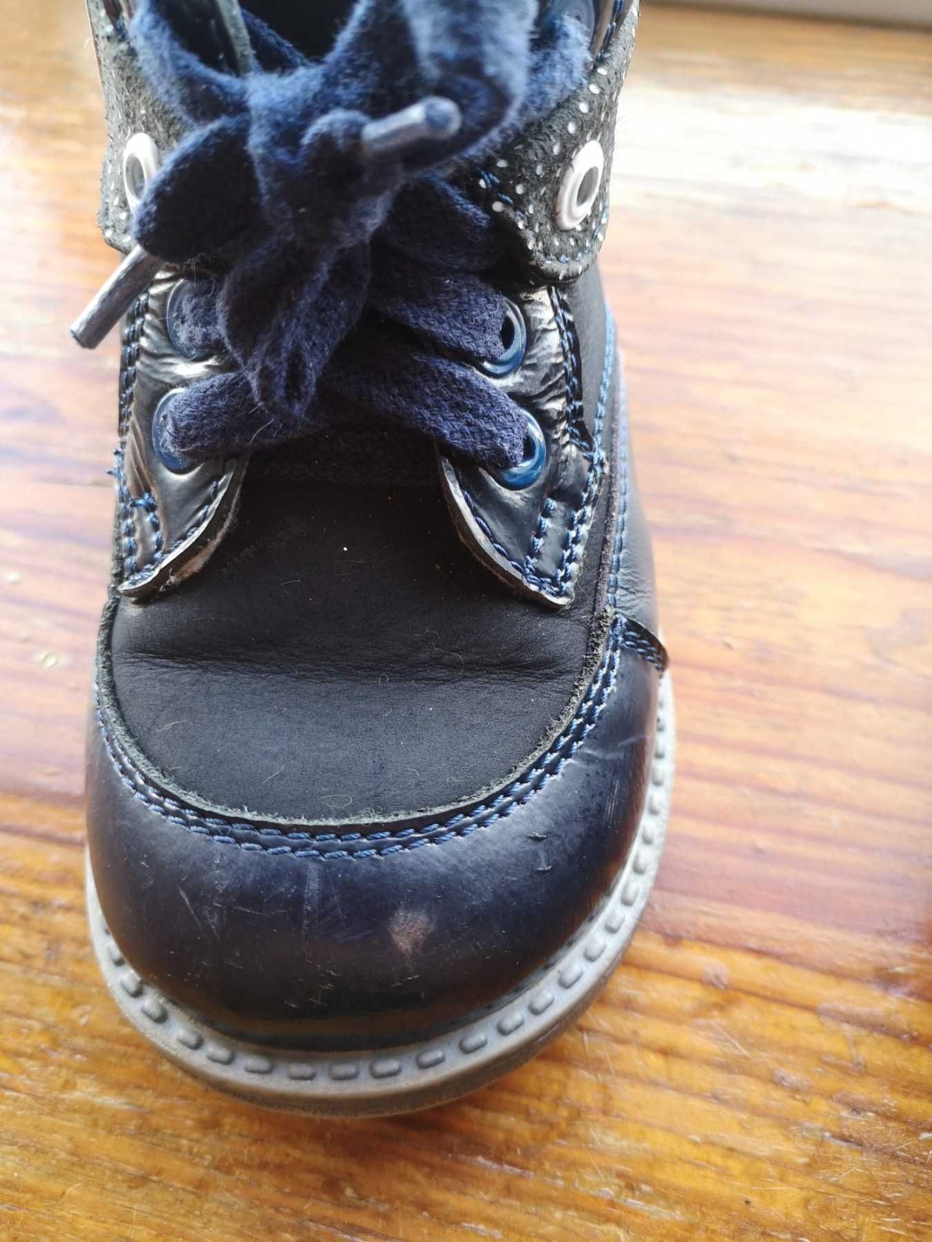 Осінні чоботи з натуральної шкіри, розмір 24 см, весняне дитяче взуття
