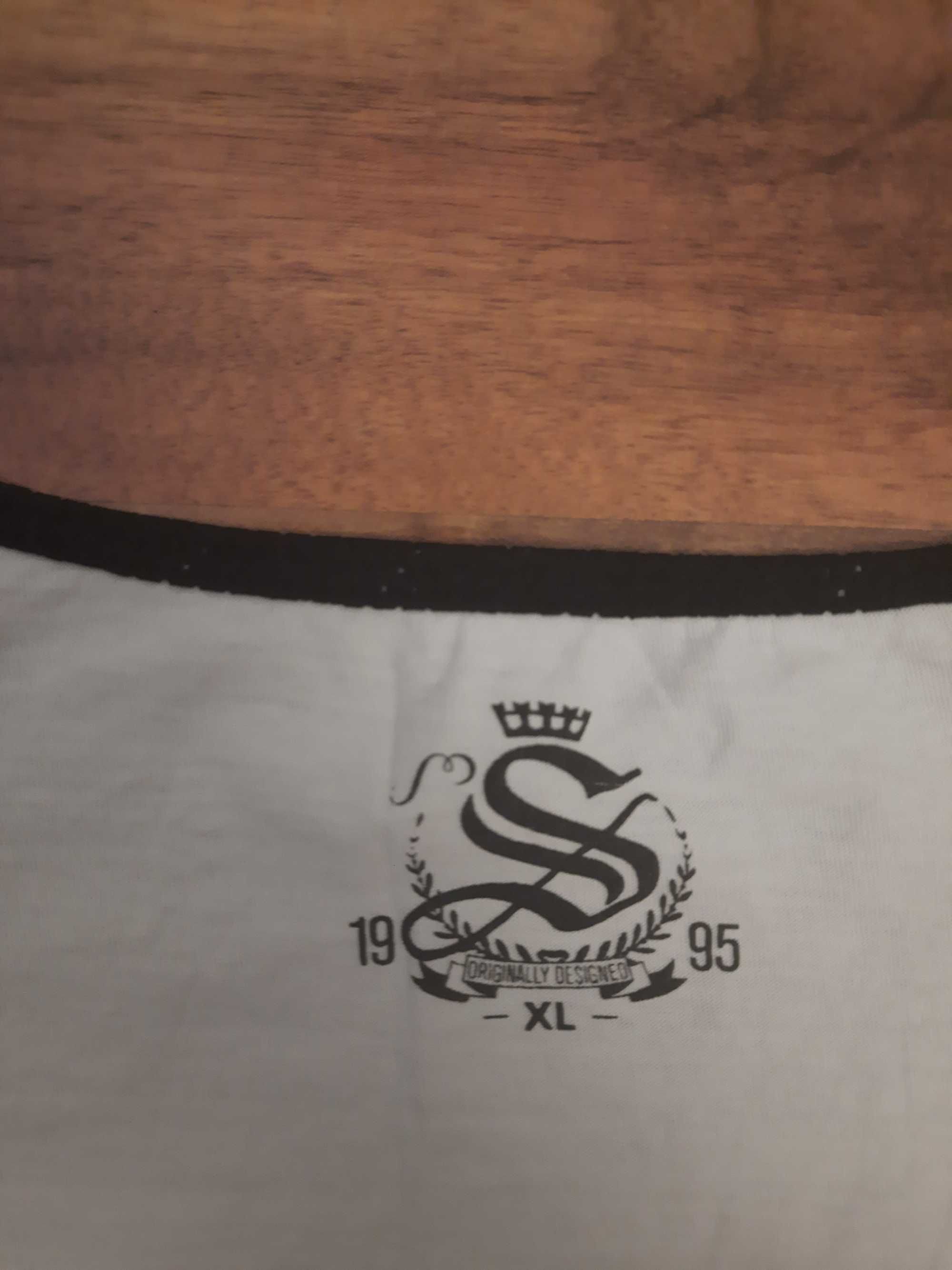 Bawełniany bezrękawnik podkoszulek biała podkoszulka Sams Vintage XL