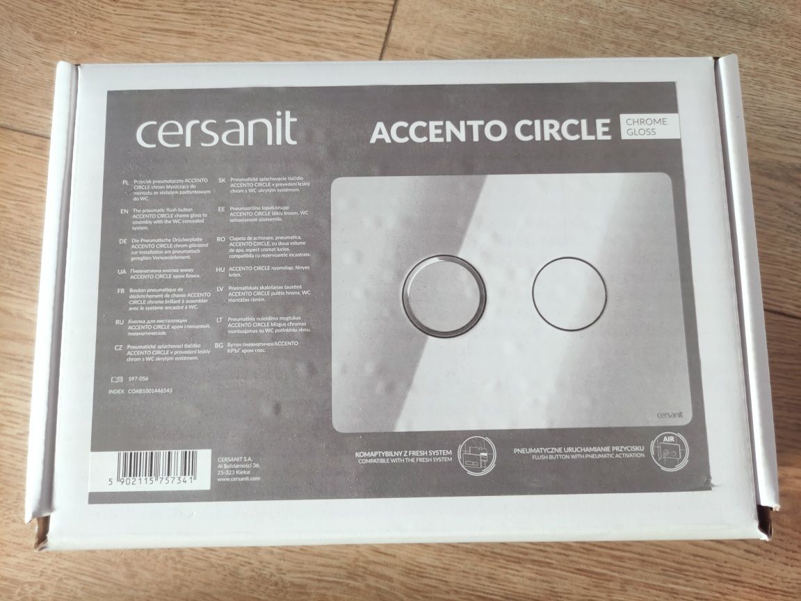 Przycisk spłukujący do WC Cersanit Accento Circle chrom