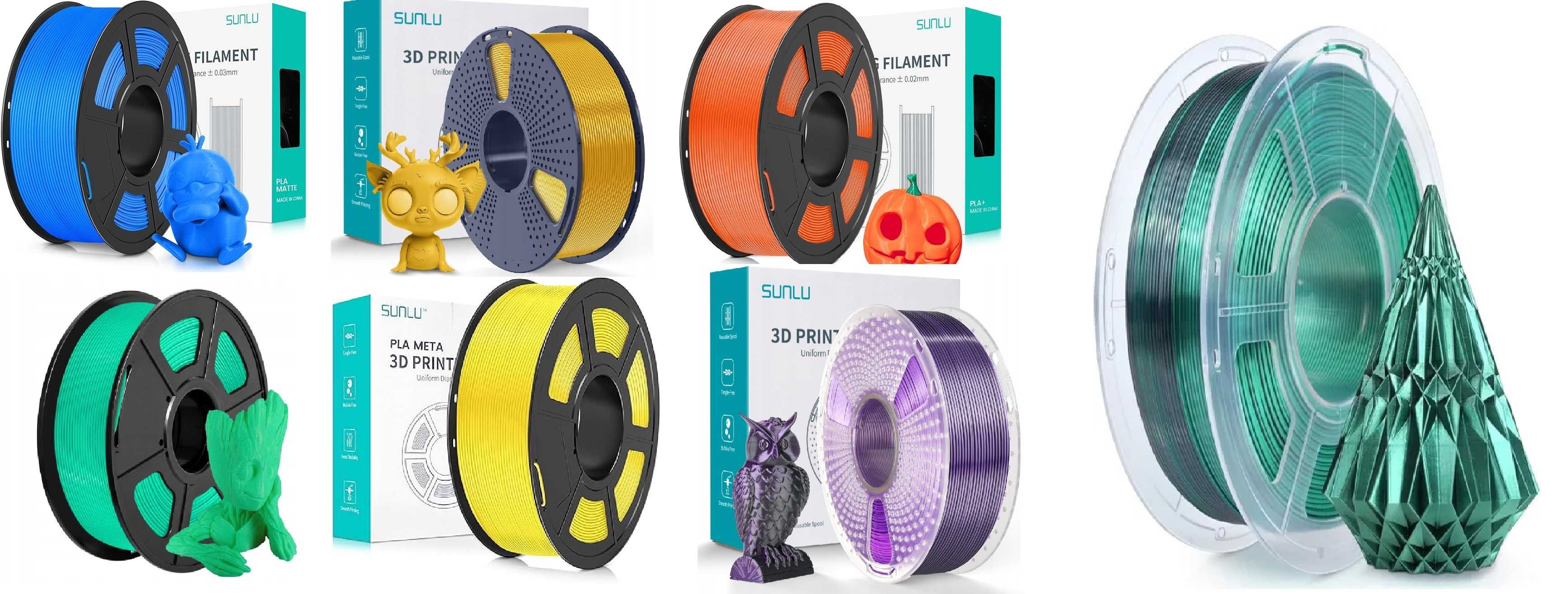 Filament Sunlu Matte Blue niebieski i inne kolory 1kg