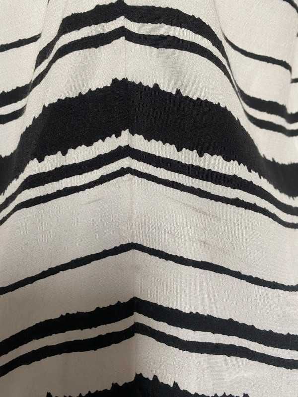 Biała długa bluzka w czarne paski z dłuższymi rękawami XS/S 34/36 H&M