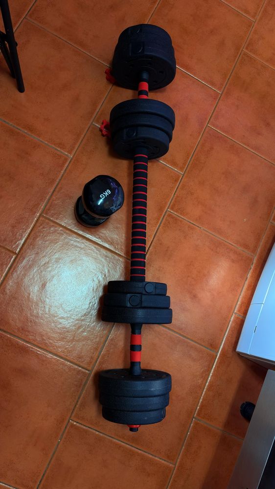 Halteres conjunto de 2 pesos reguláveis com pequenos discos de até 2kg