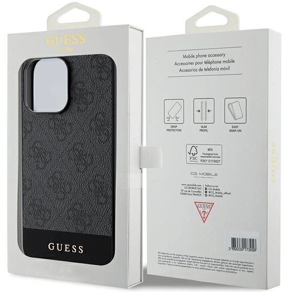 Etui Guess 4G Stripe Collection Na Iphone 15 Pro Max - Szare