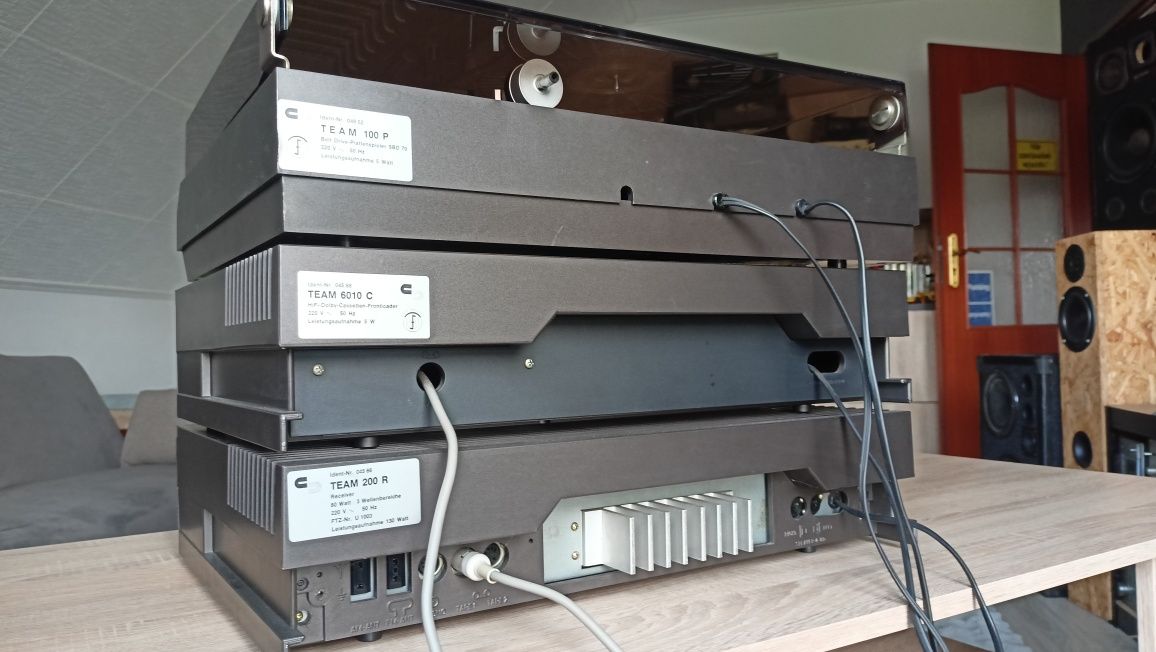 Wieża Schneider amplituner deck gramofon