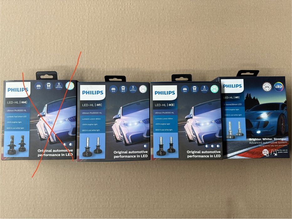 Philips led H1,H3 9000 HL