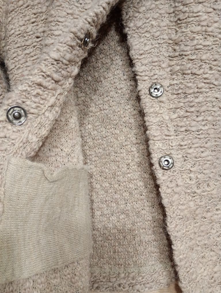 Żakiet, ala wełna, jasnobrązowy, M/L, bluza/ sweter