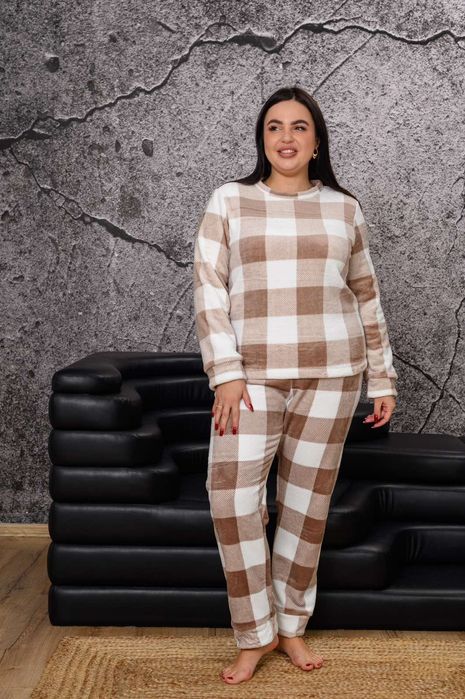 Батальні махрові жіночі пижами, 2XL, 3XL, 4XL