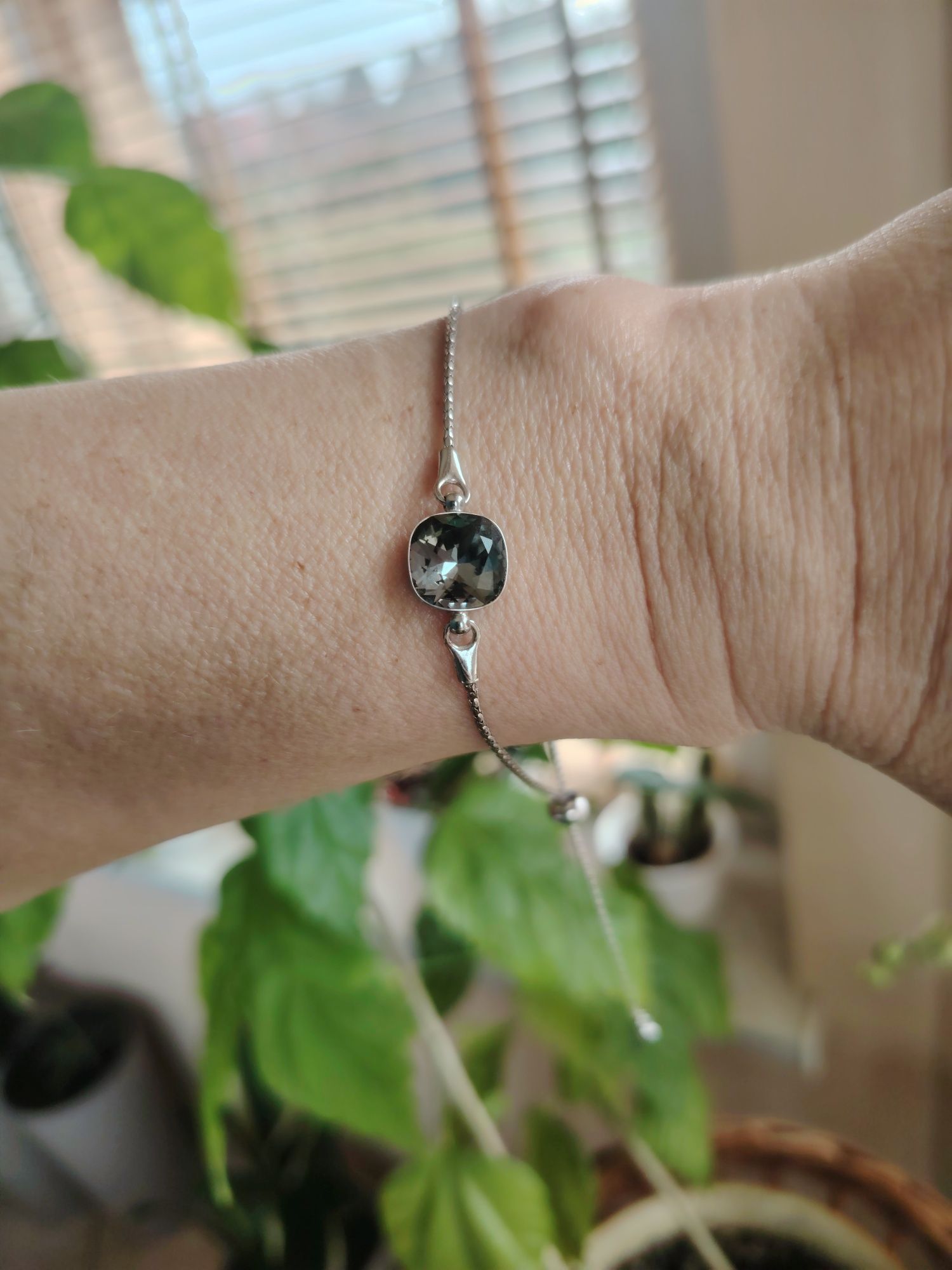 Bransoletka Spark Silver Night Swarovski srebrna regulowana