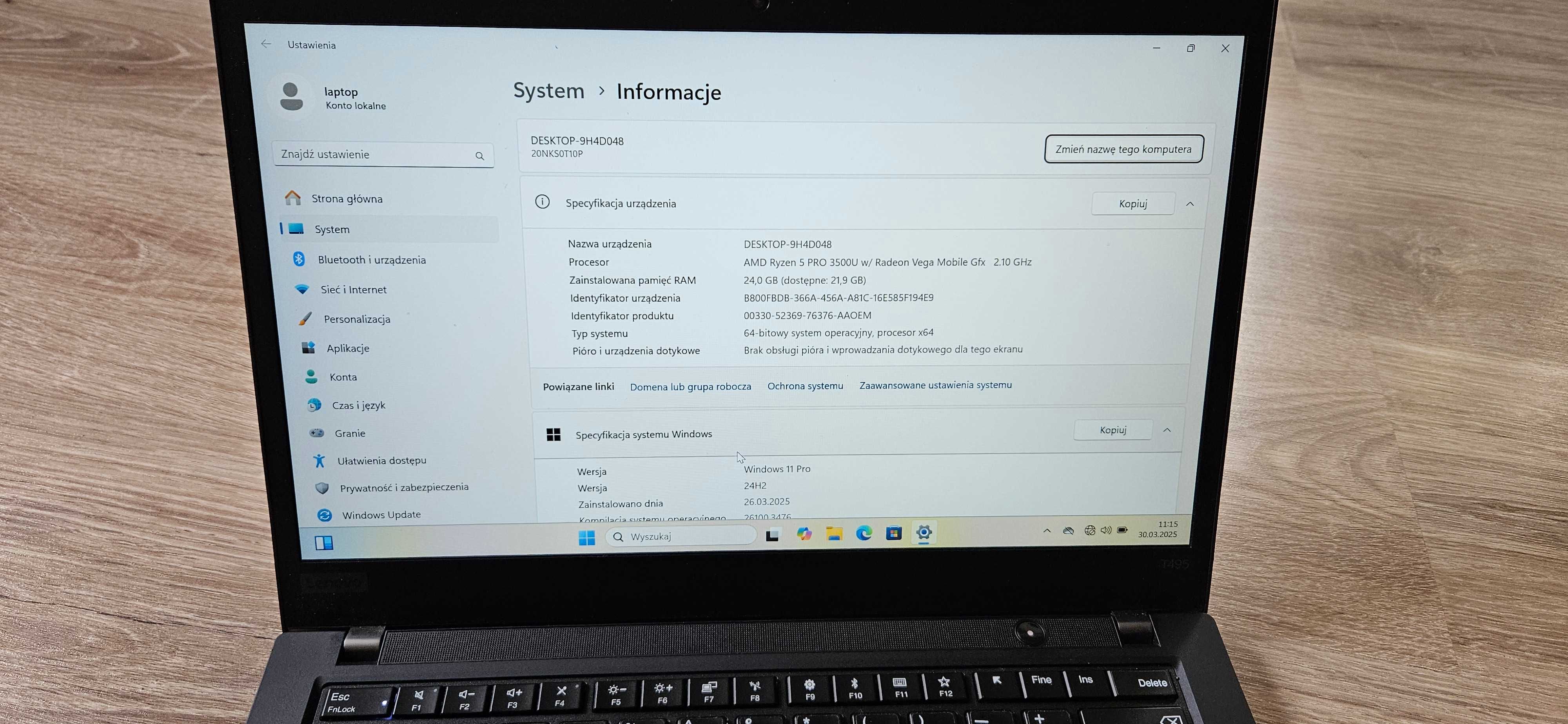 Laptop Lenovo T495