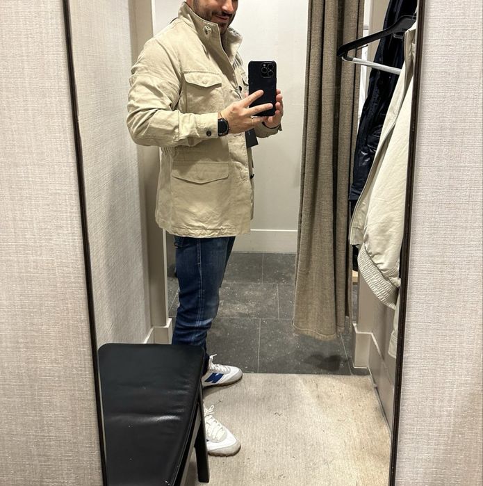 Massimo Dutti - Casaco de bolsos com algodão e linho
