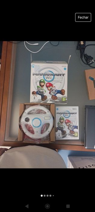 Conjunto volante e jogo Mario kart