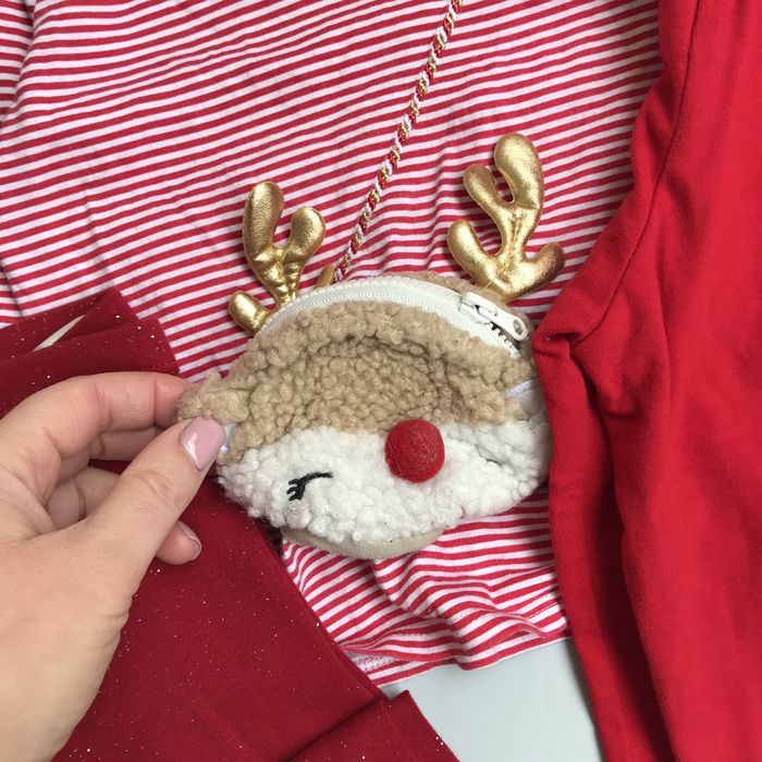 Костюм новорічний різдвяний лосінки легінси з оленем 18-24 м