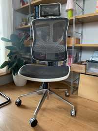 Fotel ergonomiczny DIABLO V BASIC biało-szary - Fotel na kółkach