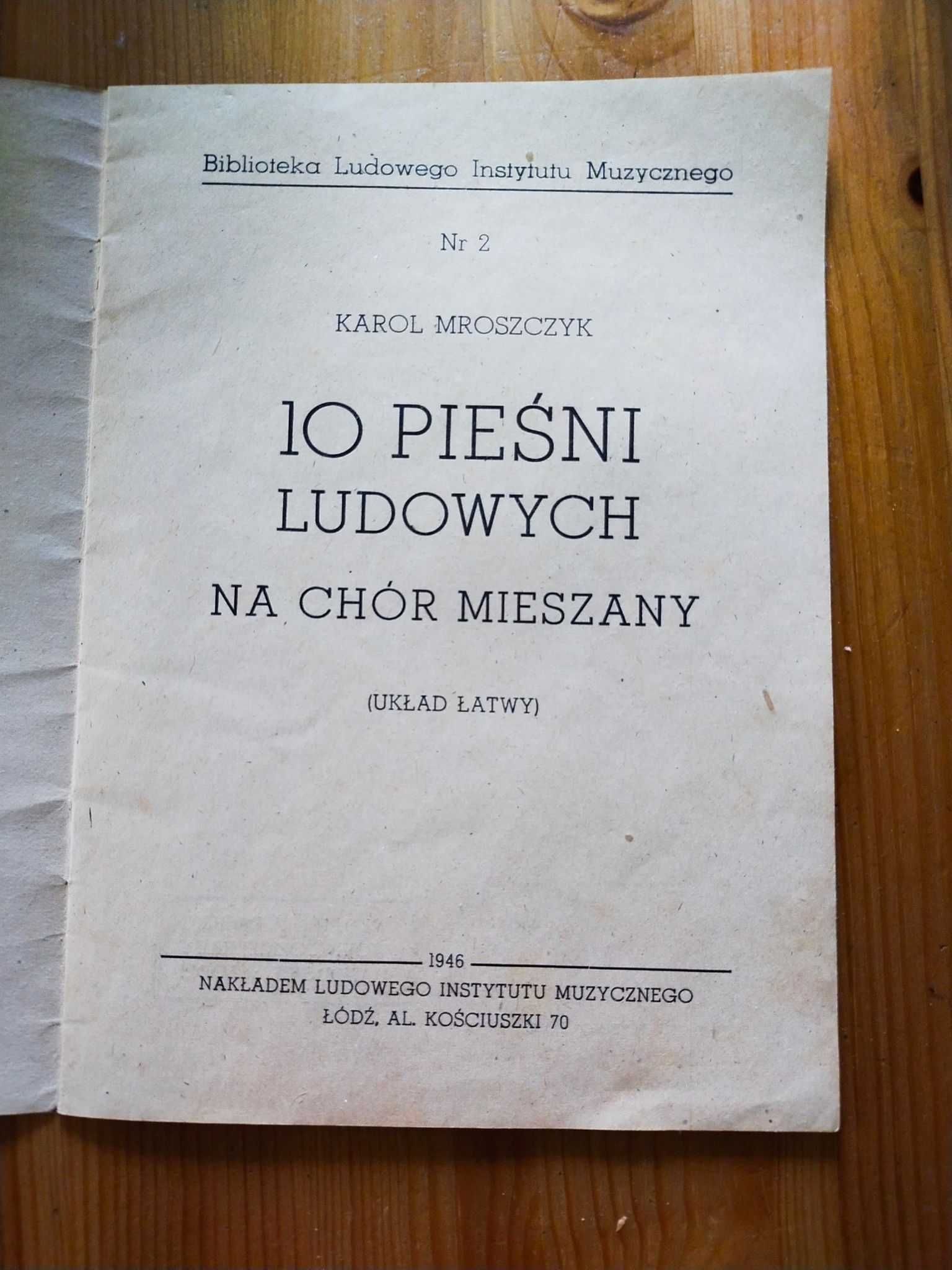 10 pieśni ludowych - nuty