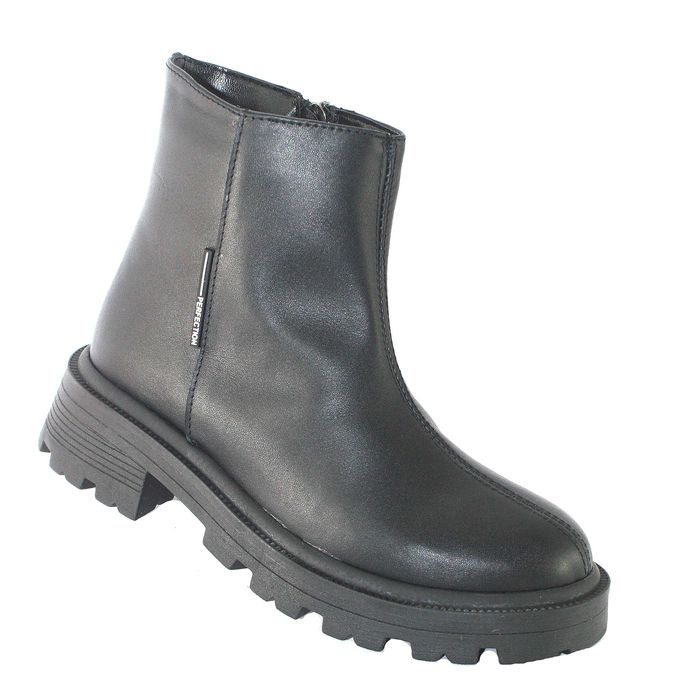 Зимові черевики жіночі напівчобітки на блискавці з натуральної шкіри