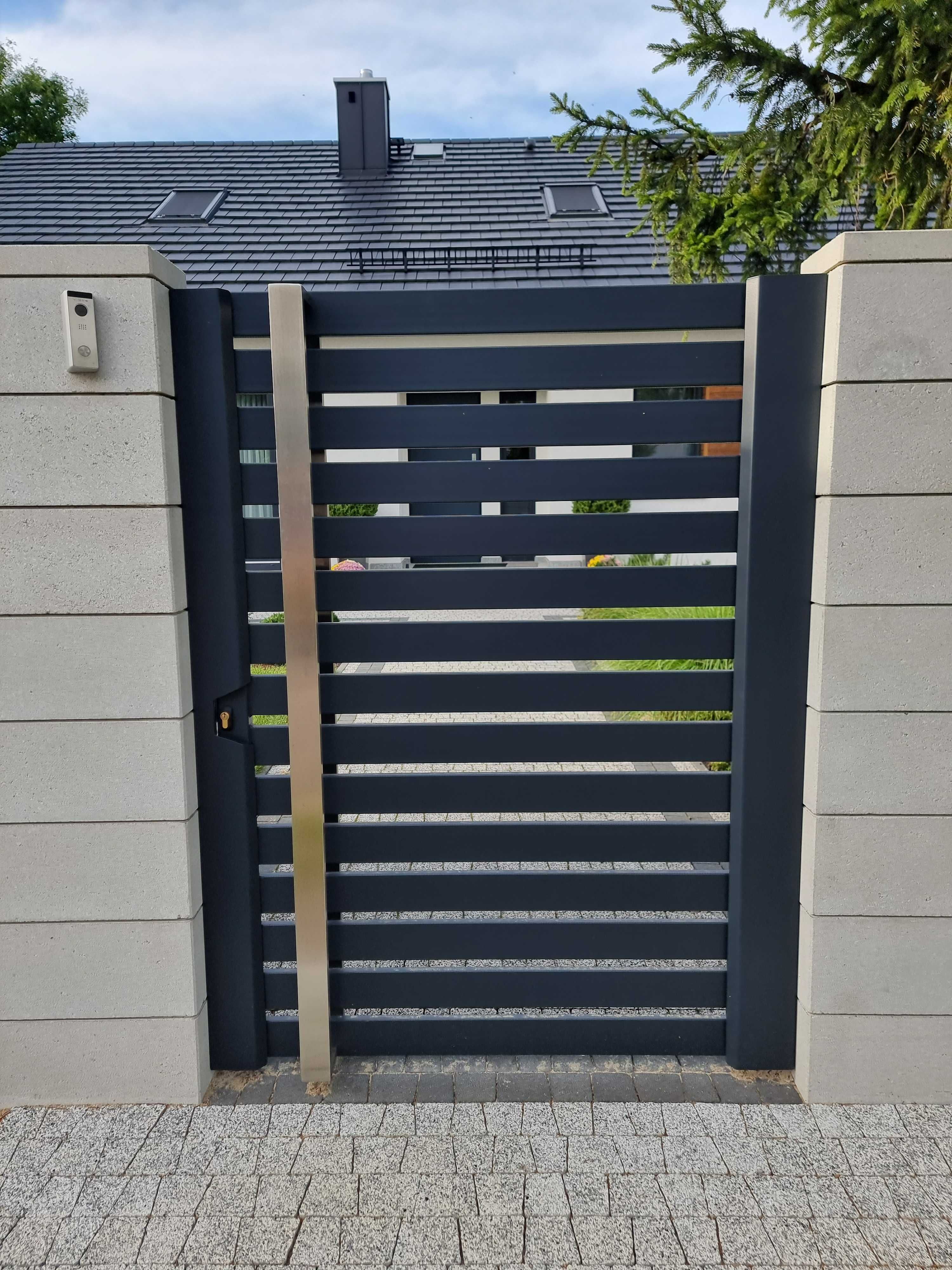 Brama furtka ogrodzenie palisadowe płot