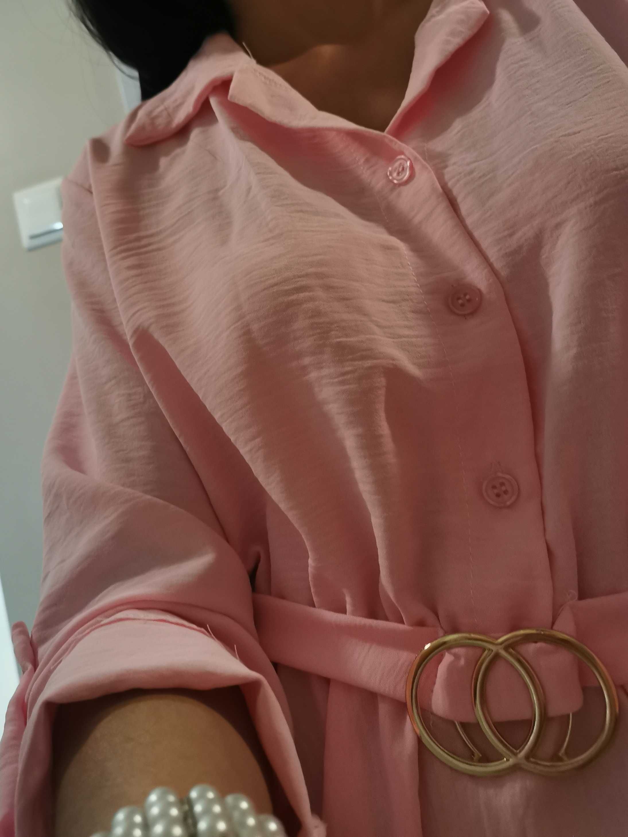 Sukienka Uni Italy Moda róż wiskoza