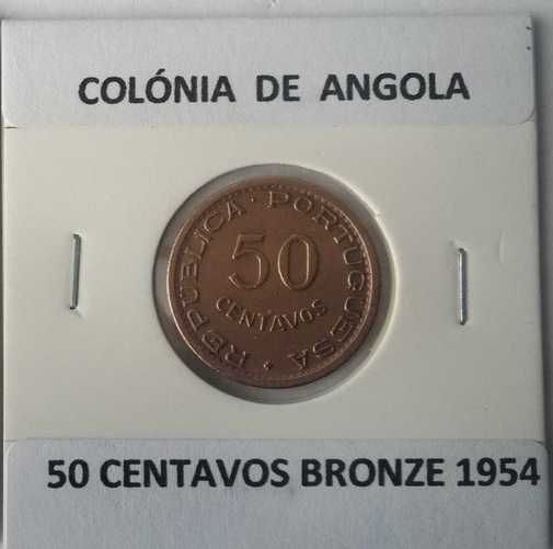 4 Moedas Portuguesas de 50 Centavos Ex Colónia Ultramarina de Angola