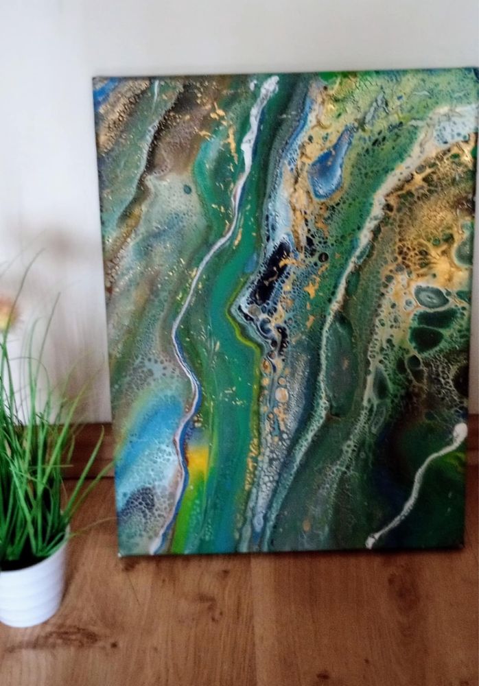Obraz akryl na płótnie pouring 30/40 cm