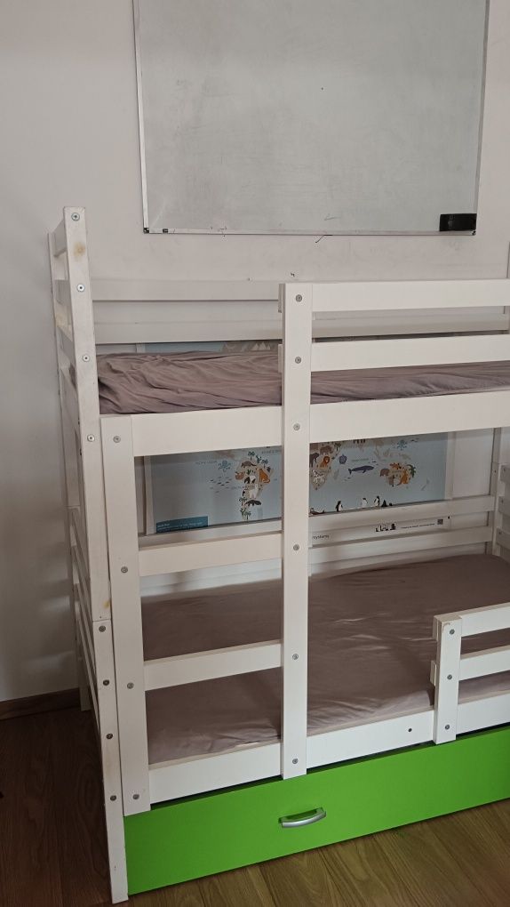 Łóżko piętrowe białe 170 x 80.