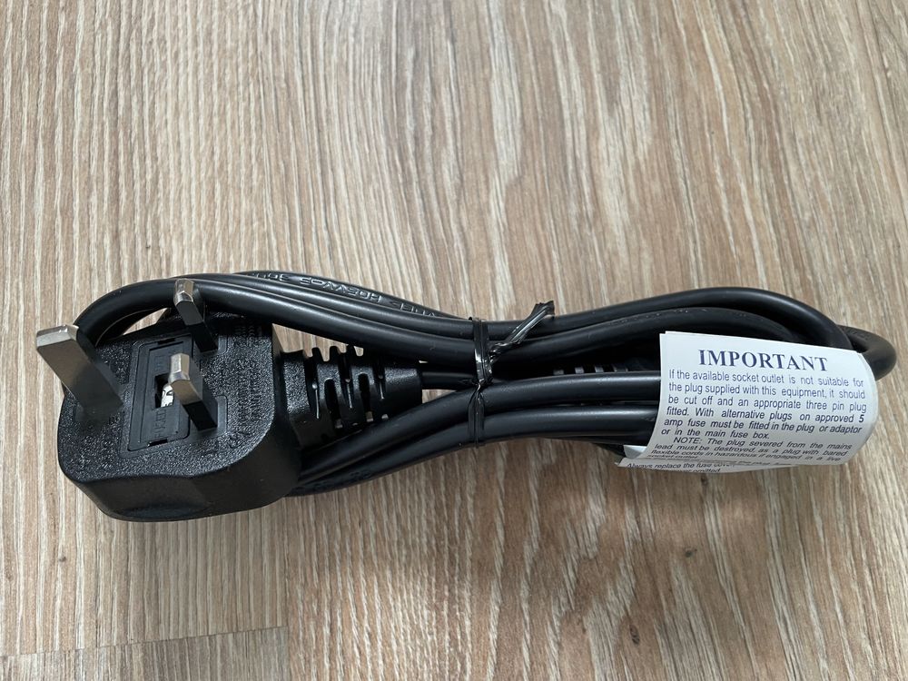 Kable zasilające wtyczka UK angielska 3 pin sieciowy 1,8 m 5A