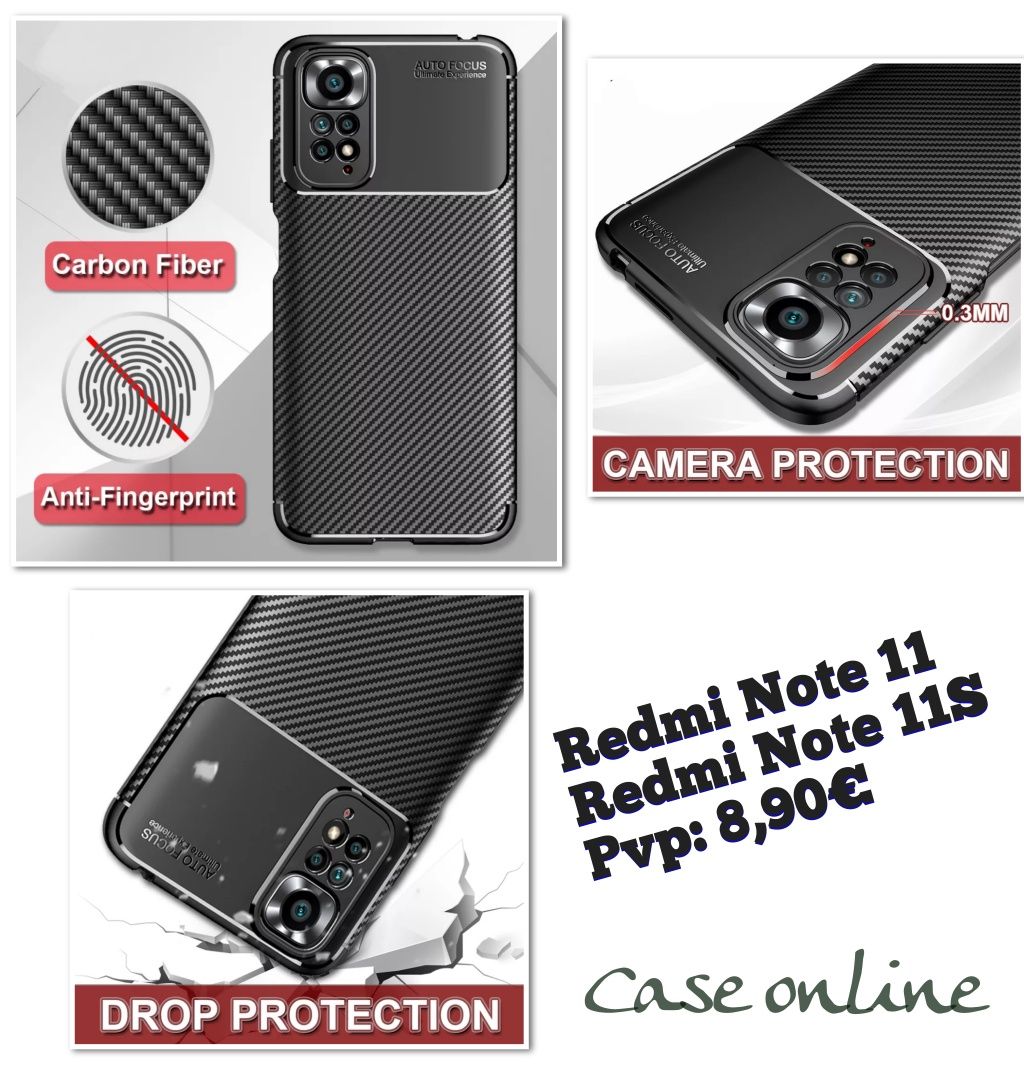 Capa T/ F. Carbono P/ Xiaomi Redmi Note 11 / Redmi Note 11S