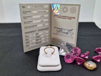 Złoty Pierścionek 375 Brylant 0,05CT R.12 Certyfikat