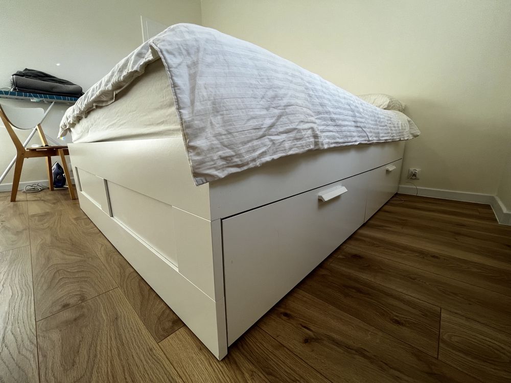 Łóżko Brimnes Białe duże Ikea