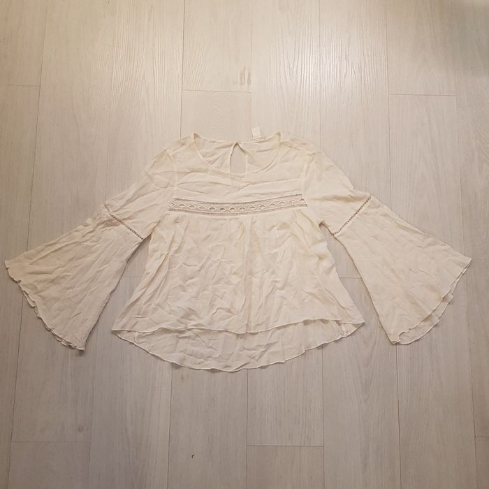 Bluzka hippie boho H&M beżowa nowa