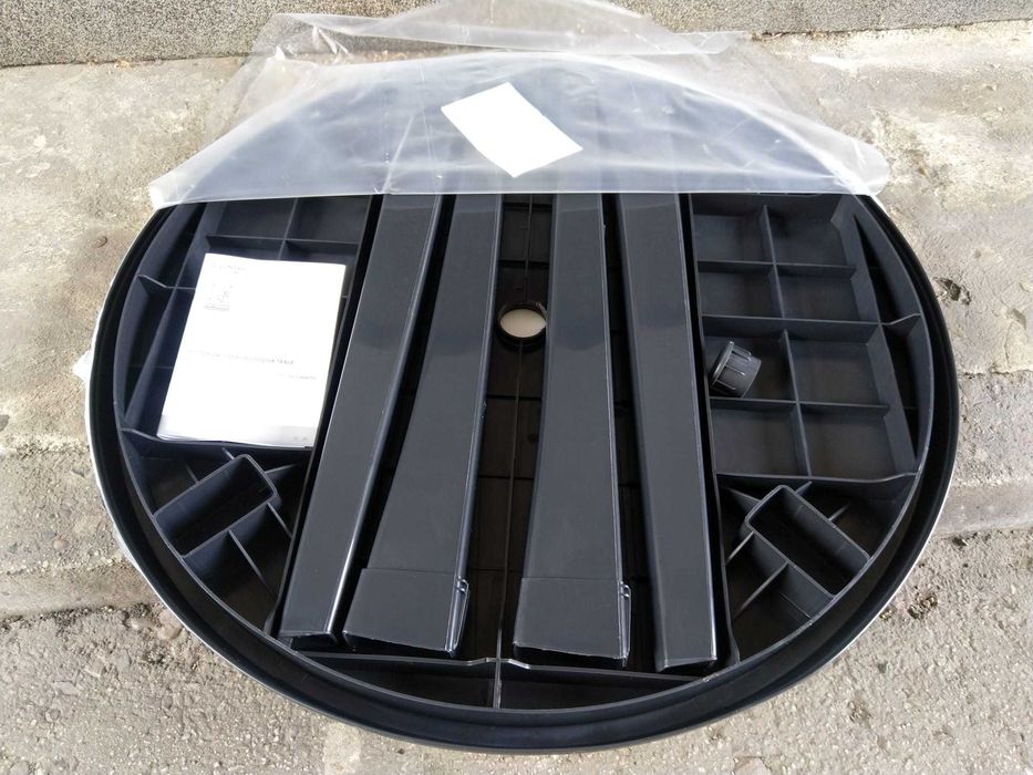 NOWY Stół Ogrodowy 90 x 72 Stolik Okrągły Plastikowy ANTRACYT