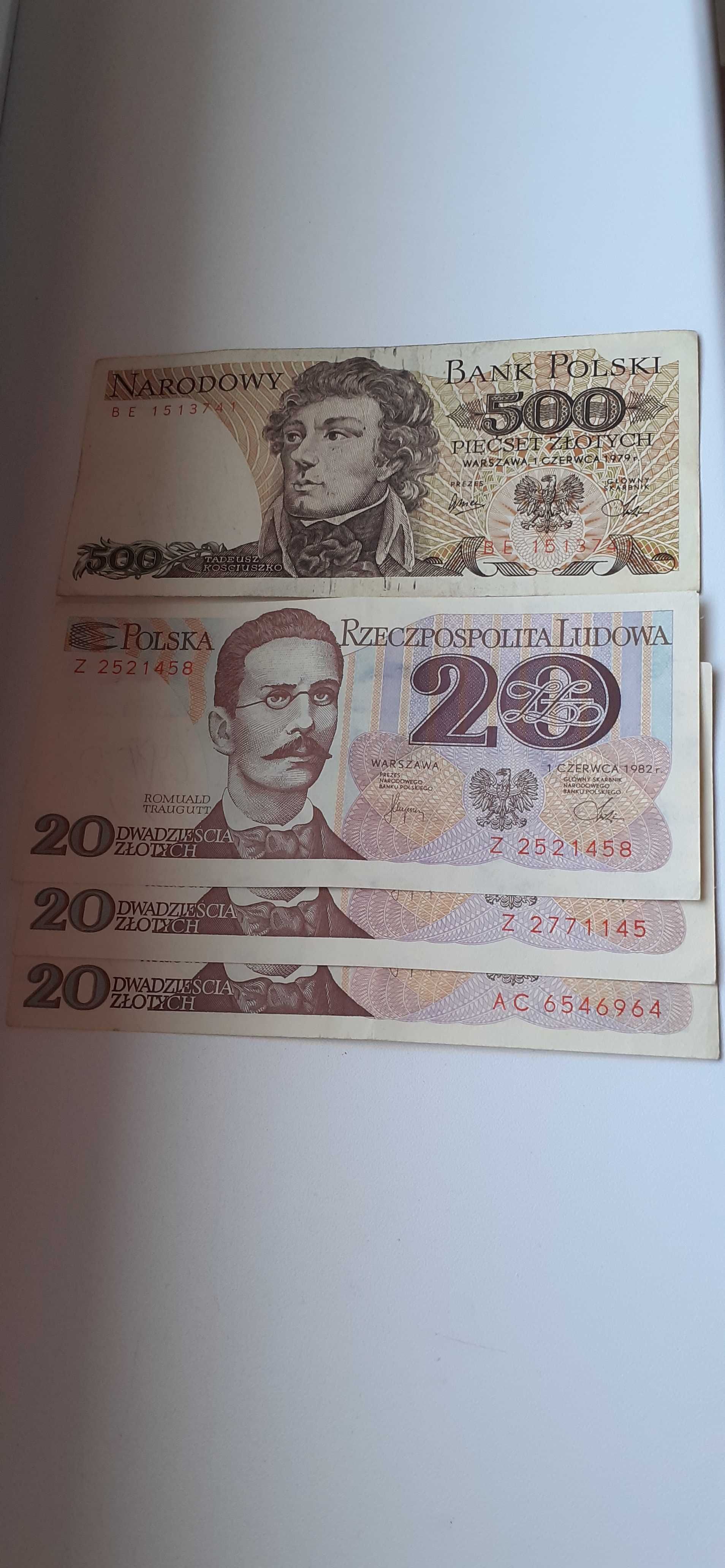 Banknoty Polska używane 7 sztuk.