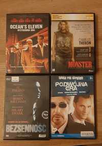 Płyty DVD, Monster, Bezsenność, Podwójna gra, Ocean's Eleven.