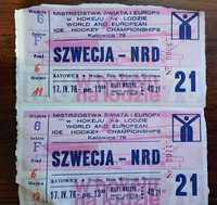 2 stare bilety kolekcjonerskie 1976 rok Szwecja - NRD