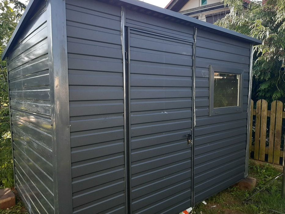 Garaż Standard 3x5 Brama Uchylna + Okno PROFIL ZAMKNIĘTY