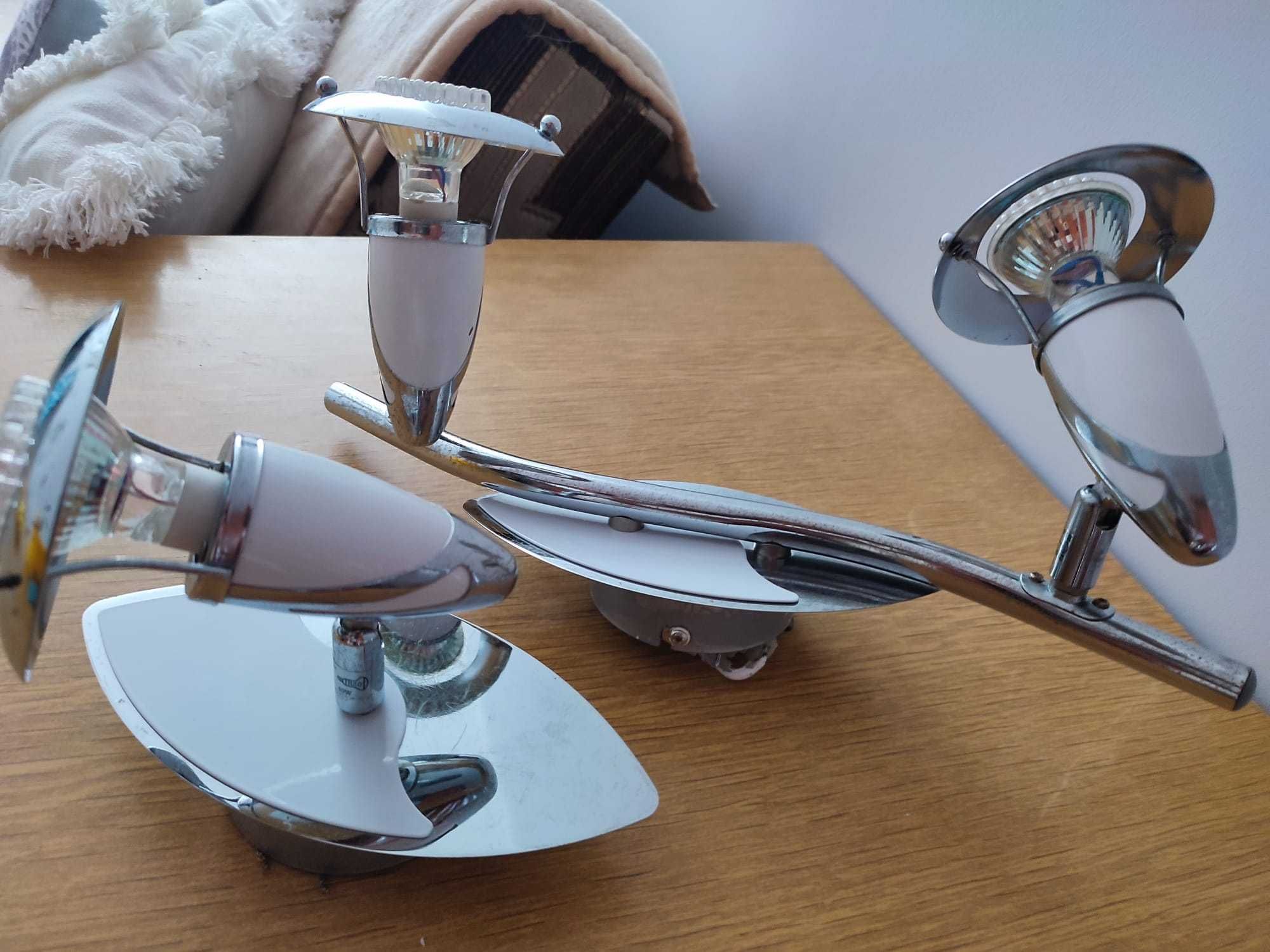 Lampa sufitowa, stan bdb, srebrna