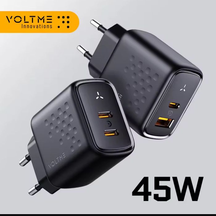 Зарядка зарядний пристрій блок живлення Voltme 45W швидка GaN USB-C