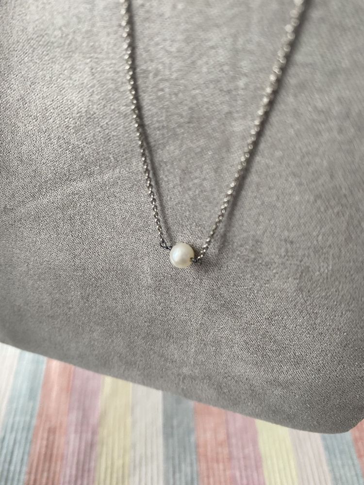 Naszyjnik Minty Dot srebrny z perełką perła biżuteria
