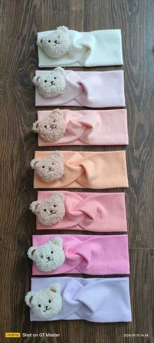 Opaska dla dziewczynki z misiem, Handmade