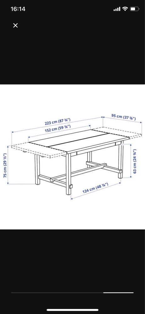 Stół rozkladany nordviken ikea