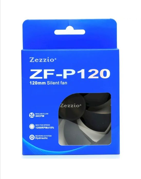 Кулер для ПК 120 мм 3 pin/4 pin (Molex), Zezzio ZF-P120, чорний, корпу