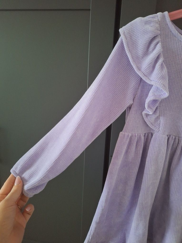 Sukienka lilowa h&m rozm. 110/116