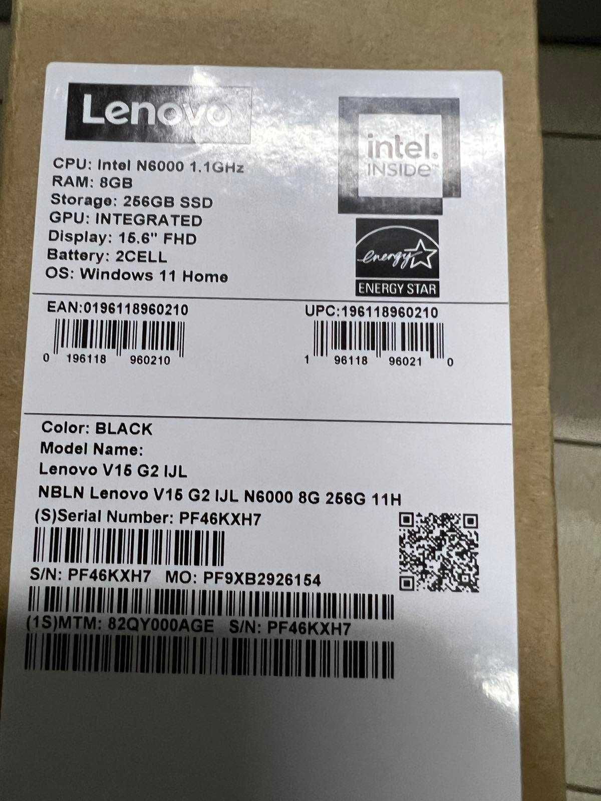 Ноутбук Lenovo V15 G2 IJL (82QY000AGE) 8GB 256GB НОВЫЙ!