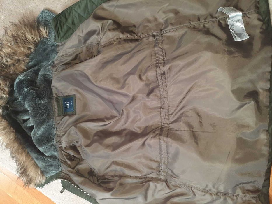 Parka GAP dłuższa zielona przejściowa kurtka