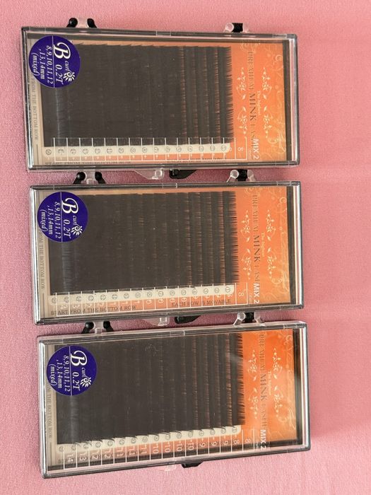 Przedłużanie rzęs paletka mix skręt B. Rozmiar od 8-14. Premium MINK