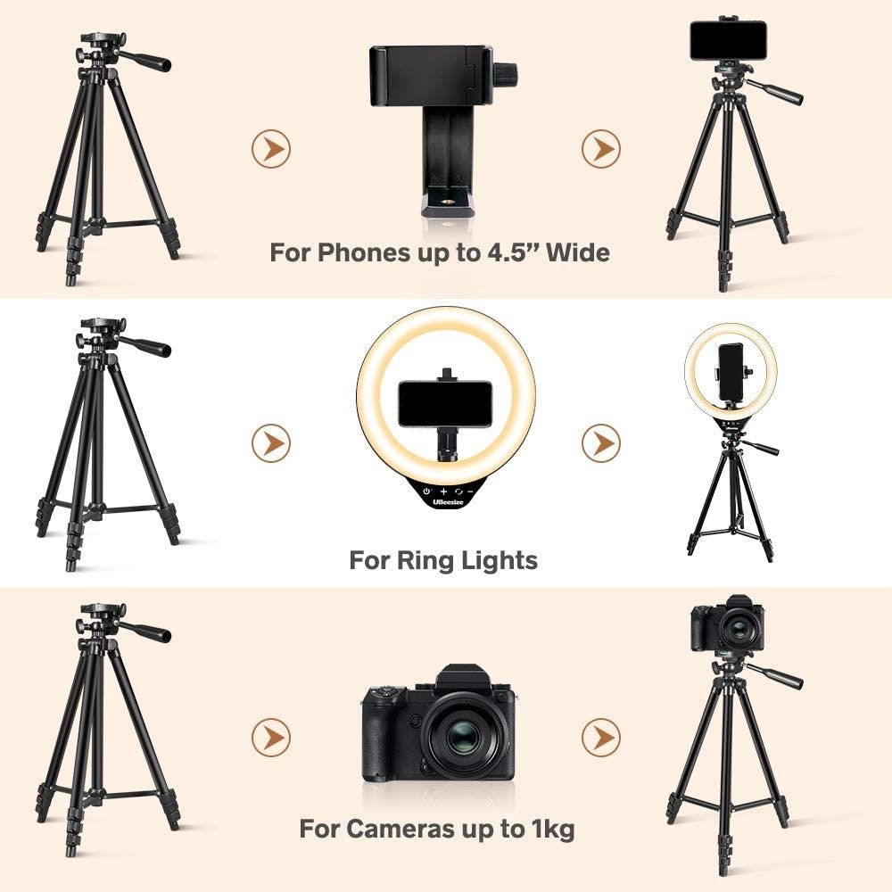 Lote de Ring Light UBeesize 10 c Tripé